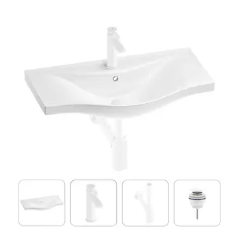 Раковина для ванной Wellsee Bisou 201003670 в наборе 4 в 1