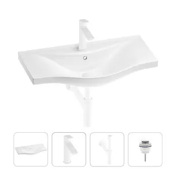 Раковина для ванной Wellsee Bisou 201003685 в наборе 4 в 1