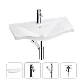 Раковина для ванной Wellsee Bisou 201003686 в наборе 4 в 1