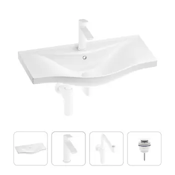 Раковина для ванной Wellsee Bisou 201003695 в наборе 4 в 1