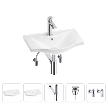 Раковина для ванной Wellsee Bisou 201005026 в наборе 5 в 1