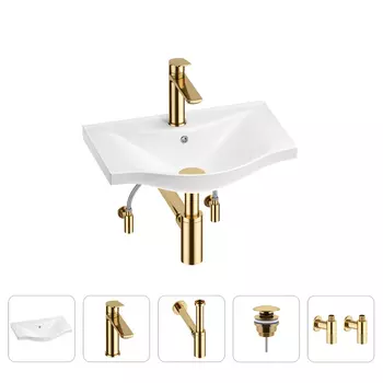 Раковина для ванной Wellsee Bisou 201005028 в наборе 5 в 1