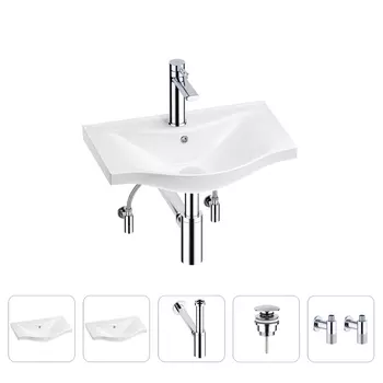 Раковина для ванной Wellsee Bisou 201005031 в наборе 5 в 1