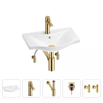 Раковина для ванной Wellsee Bisou 201005033 в наборе 5 в 1