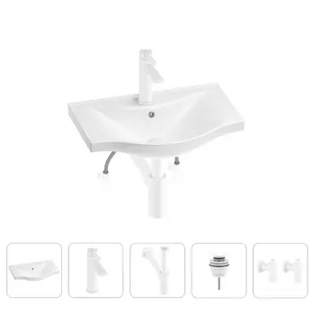 Раковина для ванной Wellsee Bisou 201005035 в наборе 5 в 1