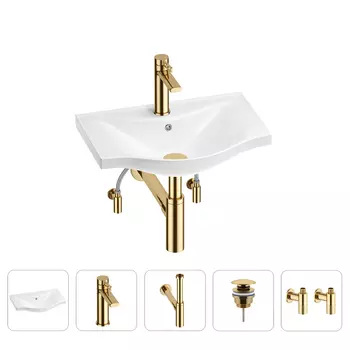 Раковина для ванной Wellsee Bisou 201005063 в наборе 5 в 1