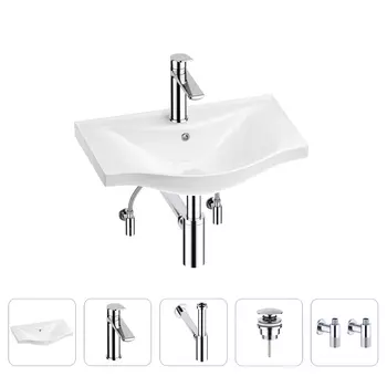 Раковина для ванной Wellsee Bisou 201005076 в наборе 5 в 1