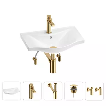 Раковина для ванной Wellsee Bisou 201005083 в наборе 5 в 1