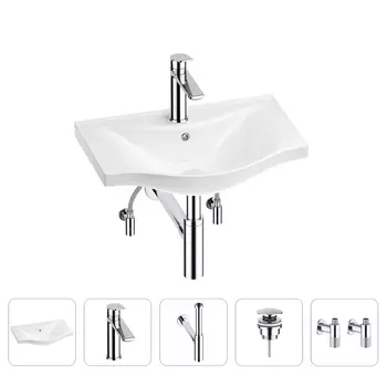 Раковина для ванной Wellsee Bisou 201005106 в наборе 5 в 1