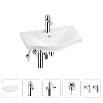 Раковина для ванной Wellsee Bisou 201005121 в наборе 5 в 1