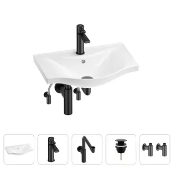 Раковина для ванной Wellsee Bisou 201005122 в наборе 5 в 1