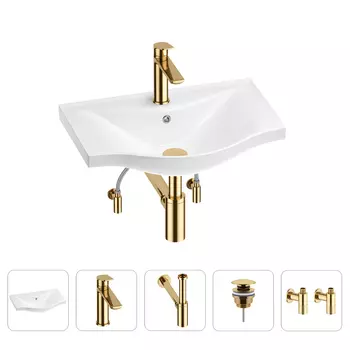 Раковина для ванной Wellsee Bisou 201005128 в наборе 5 в 1