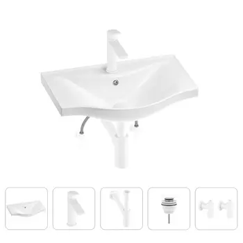 Раковина для ванной Wellsee Bisou 201005130 в наборе 5 в 1