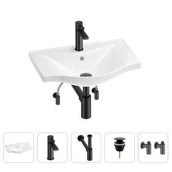 Раковина для ванной Wellsee Bisou 201005132 в наборе 5 в 1