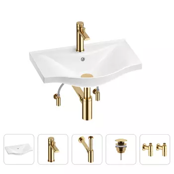 Раковина для ванной Wellsee Bisou 201005133 в наборе 5 в 1