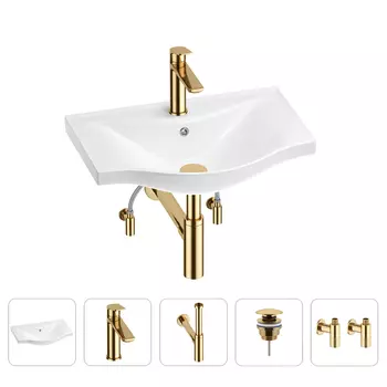 Раковина для ванной Wellsee Bisou 201005158 в наборе 5 в 1