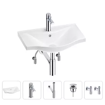 Раковина для ванной Wellsee Bisou 201005161 в наборе 5 в 1