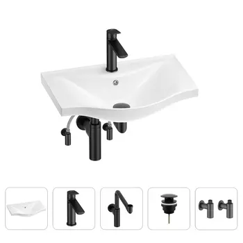 Раковина для ванной Wellsee Bisou 201005167 в наборе 5 в 1