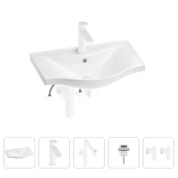 Раковина для ванной Wellsee Bisou 201005170 в наборе 5 в 1