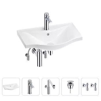 Раковина для ванной Wellsee Bisou 201005171 в наборе 5 в 1