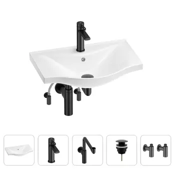 Раковина для ванной Wellsee Bisou 201005172 в наборе 5 в 1