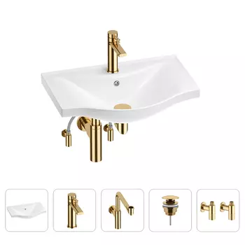 Раковина для ванной Wellsee Bisou 201005173 в наборе 5 в 1