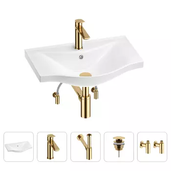 Раковина для ванной Wellsee Bisou 201005178 в наборе 5 в 1