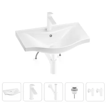 Раковина для ванной Wellsee Bisou 201005180 в наборе 5 в 1