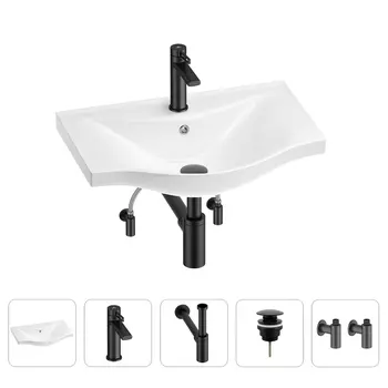 Раковина для ванной Wellsee Bisou 201005182 в наборе 5 в 1