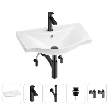 Раковина для ванной Wellsee Bisou 201005207 в наборе 5 в 1