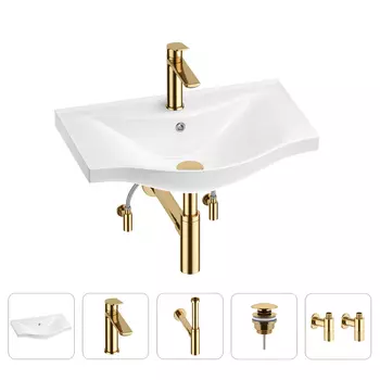 Раковина для ванной Wellsee Bisou 201005208 в наборе 5 в 1