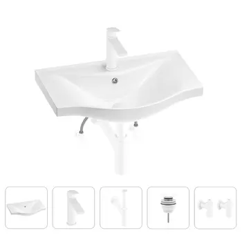 Раковина для ванной Wellsee Bisou 201005210 в наборе 5 в 1