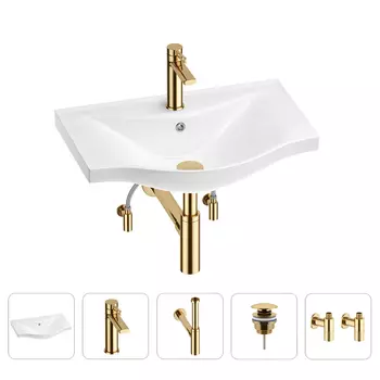 Раковина для ванной Wellsee Bisou 201005213 в наборе 5 в 1