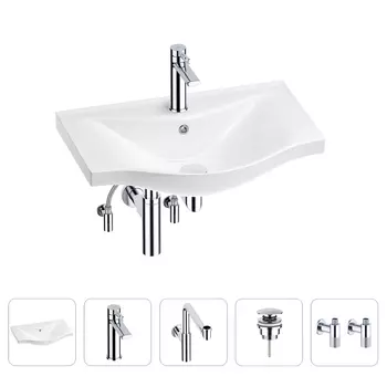 Раковина для ванной Wellsee Bisou 201005221 в наборе 5 в 1