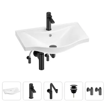 Раковина для ванной Wellsee Bisou 201005222 в наборе 5 в 1