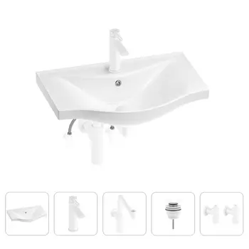 Раковина для ванной Wellsee Bisou 201005225 в наборе 5 в 1