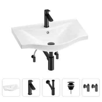 Раковина для ванной Wellsee Bisou 201005227 в наборе 5 в 1