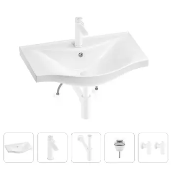 Раковина для ванной Wellsee Bisou 201005235 в наборе 5 в 1