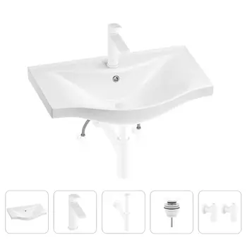 Раковина для ванной Wellsee Bisou 201005260 в наборе 5 в 1