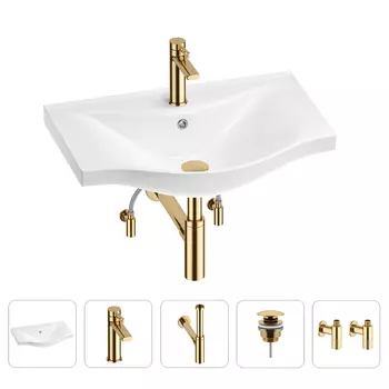 Раковина для ванной Wellsee Bisou 201005263 в наборе 5 в 1