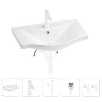 Раковина для ванной Wellsee Bisou 201005265 в наборе 5 в 1