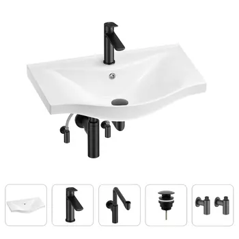 Раковина для ванной Wellsee Bisou 201005267 в наборе 5 в 1