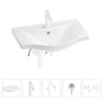 Раковина для ванной Wellsee Bisou 201005275 в наборе 5 в 1