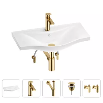 Раковина для ванной Wellsee Bisou 201005278 в наборе 5 в 1