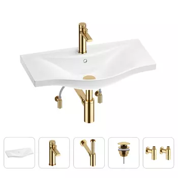 Раковина для ванной Wellsee Bisou 201005283 в наборе 5 в 1