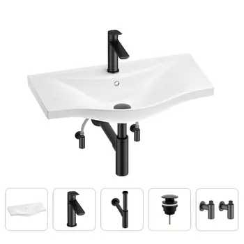 Раковина для ванной Wellsee Bisou 201005307 в наборе 5 в 1