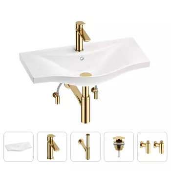 Раковина для ванной Wellsee Bisou 201005308 в наборе 5 в 1