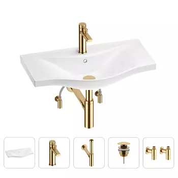 Раковина для ванной Wellsee Bisou 201005313 в наборе 5 в 1