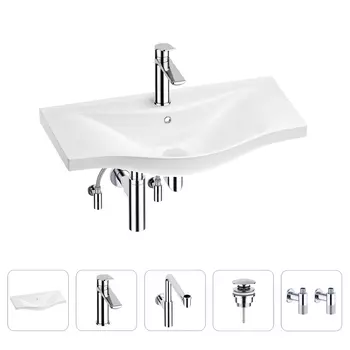 Раковина для ванной Wellsee Bisou 201005316 в наборе 5 в 1