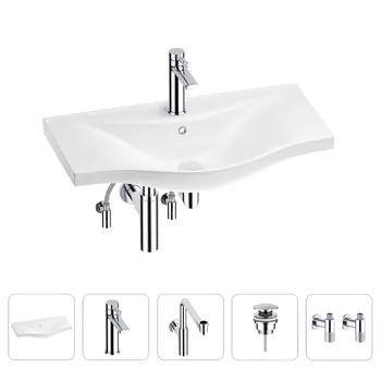 Раковина для ванной Wellsee Bisou 201005321 в наборе 5 в 1